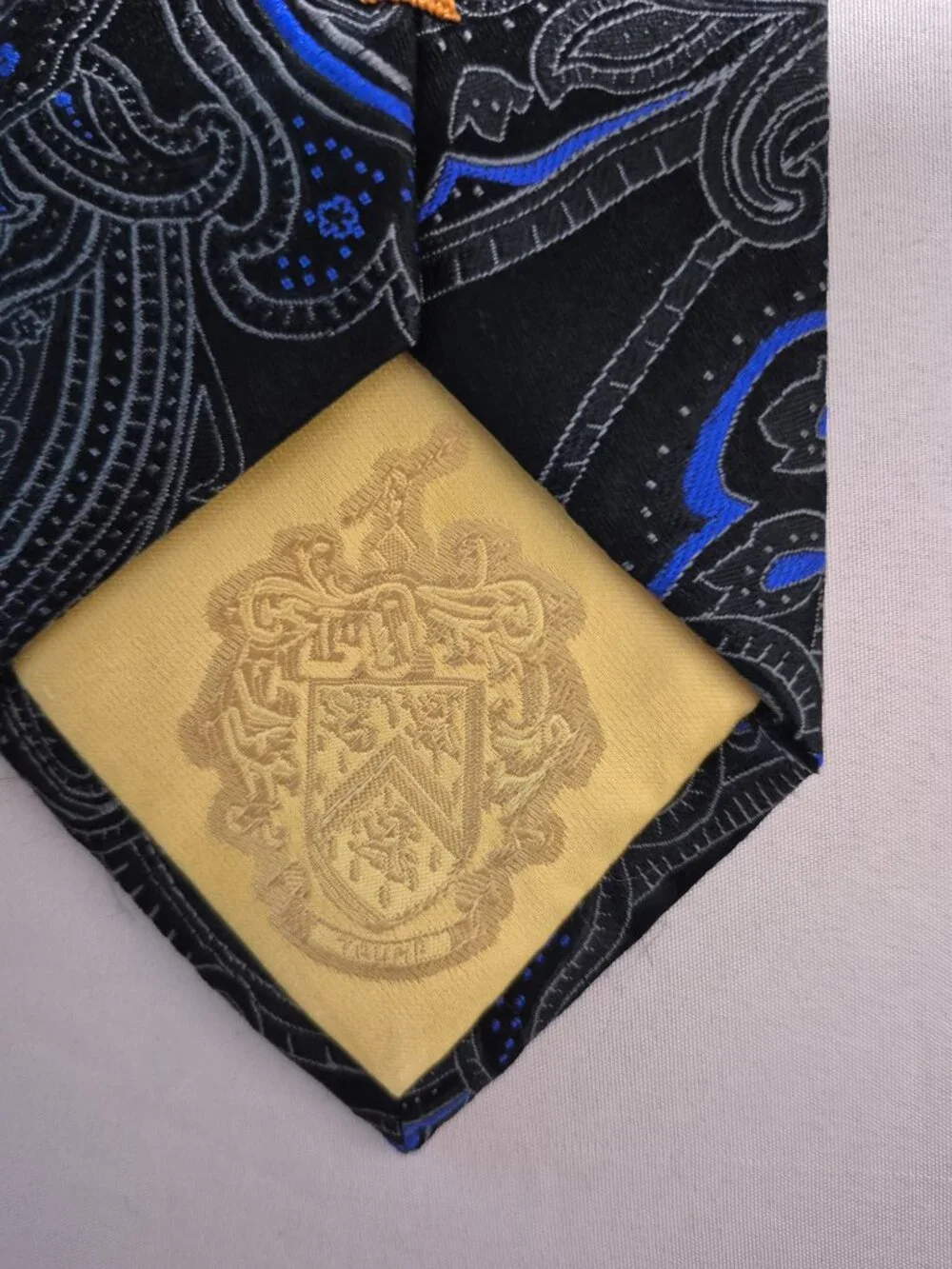 Donald J Trump Signature Collection Silk Tie Men Black Blue Paisley Gold Bar